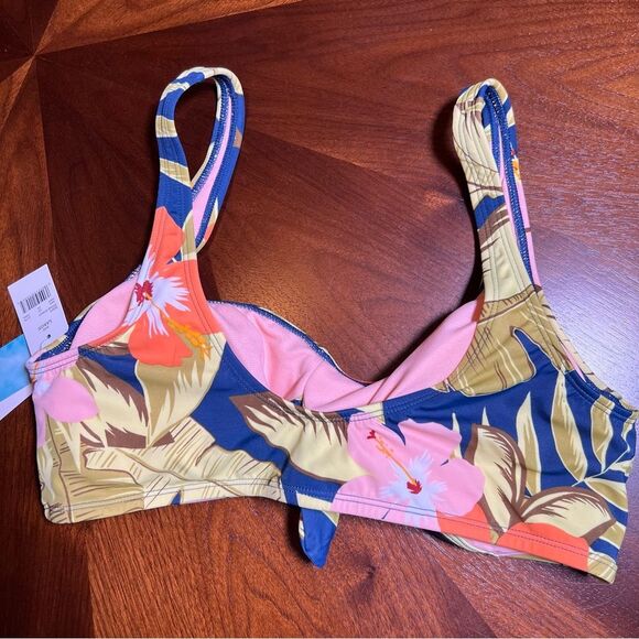 Beach Betty by Miracle BrandsTropical Print Bikini Top NWT large - Picture 3 of 7